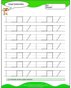 okul öncesi çizgi çalışma sayfaları